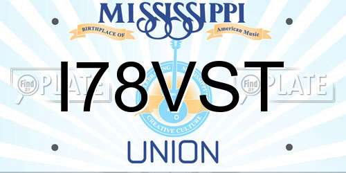 I78VST Mississippi License Plate