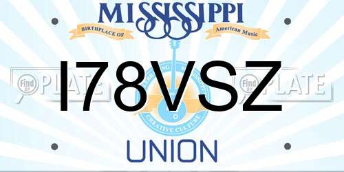 I78VSZ Mississippi License Plate