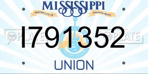 I791352 Mississippi License Plate