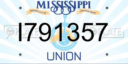 I791357 Mississippi License Plate