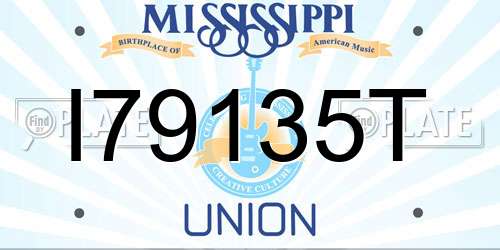 I79135T Mississippi License Plate