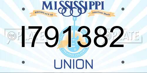 I791382 Mississippi License Plate