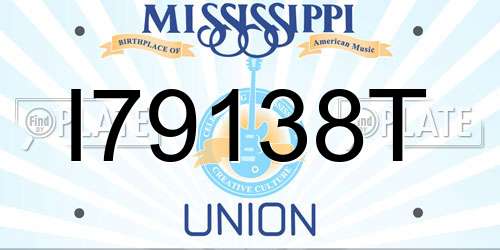 I79138T Mississippi License Plate
