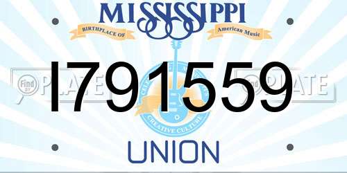 I791559 Mississippi License Plate