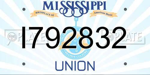 I792832 Mississippi License Plate
