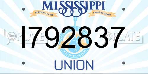 I792837 Mississippi License Plate