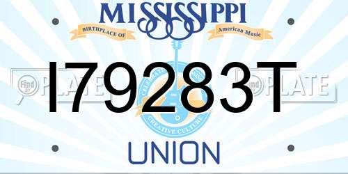 I79283T Mississippi License Plate