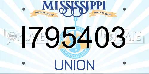 I795403 Mississippi License Plate