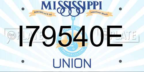 I79540E Mississippi License Plate