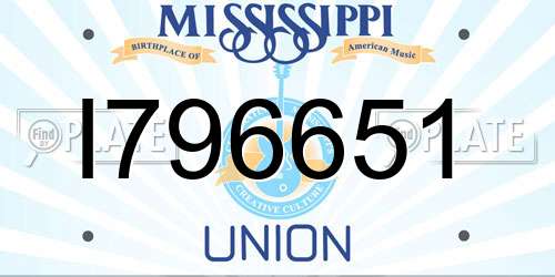 I796651 Mississippi License Plate