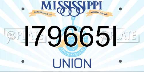 I79665I Mississippi License Plate