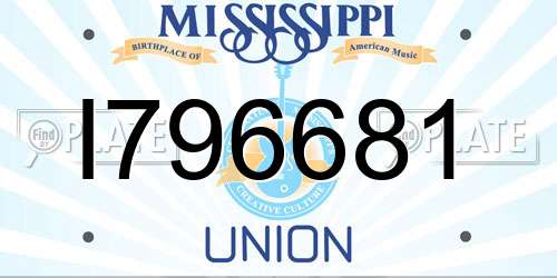 I796681 Mississippi License Plate