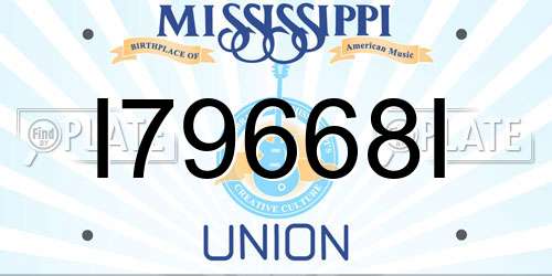 I79668I Mississippi License Plate