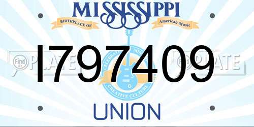 I797409 Mississippi License Plate