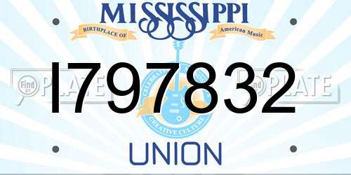 I797832 Mississippi License Plate
