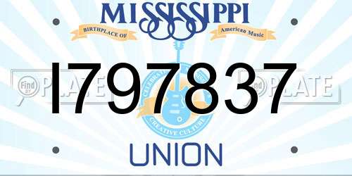 I797837 Mississippi License Plate