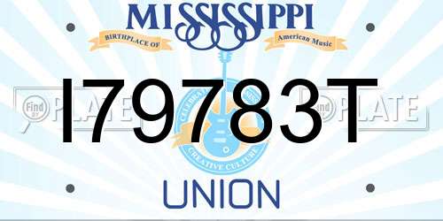 I79783T Mississippi License Plate