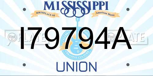 I79794A Mississippi License Plate