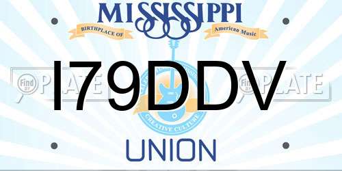 I79DDV Mississippi License Plate