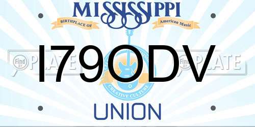 I79ODV Mississippi License Plate