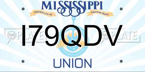 I79QDV Mississippi License Plate