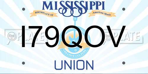 I79QOV Mississippi License Plate
