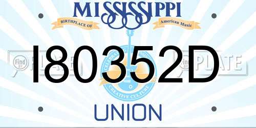 I80352D Mississippi License Plate
