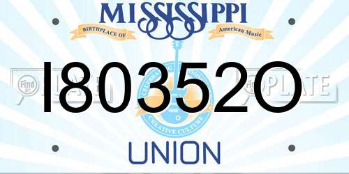 I80352O Mississippi License Plate