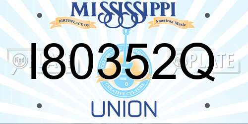 I80352Q Mississippi License Plate