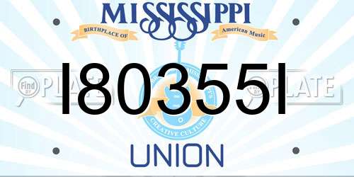 I80355I Mississippi License Plate