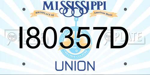 I80357D Mississippi License Plate