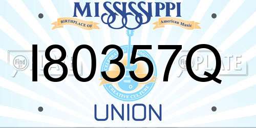 I80357Q Mississippi License Plate
