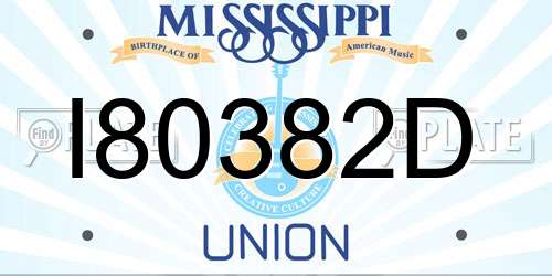 I80382D Mississippi License Plate