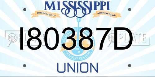 I80387D Mississippi License Plate