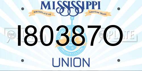 I80387O Mississippi License Plate