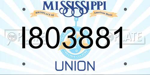 I803881 Mississippi License Plate