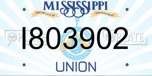 I803902 Mississippi License Plate
