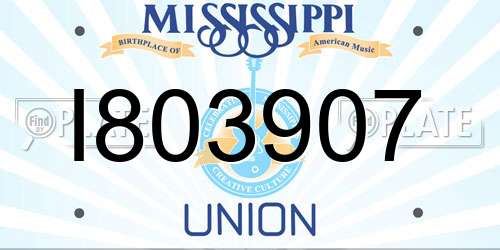I803907 Mississippi License Plate