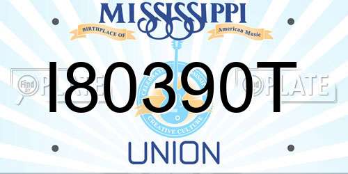 I80390T Mississippi License Plate