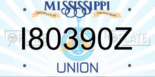 I80390Z Mississippi License Plate