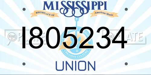I805234 Mississippi License Plate