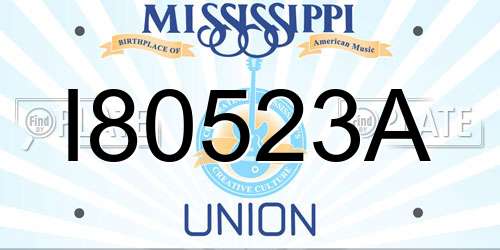 I80523A Mississippi License Plate