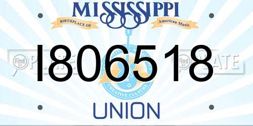 I806518 Mississippi License Plate