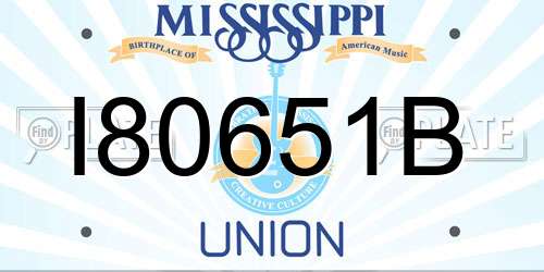 I80651B Mississippi License Plate