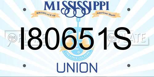 I80651S Mississippi License Plate