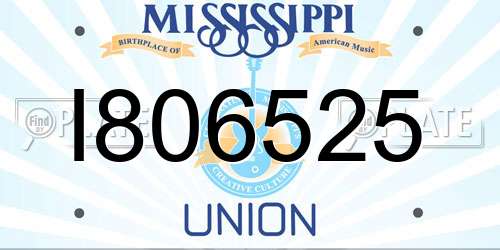 I806525 Mississippi License Plate