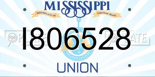 I806528 Mississippi License Plate