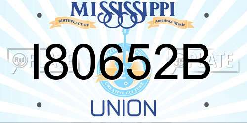 I80652B Mississippi License Plate