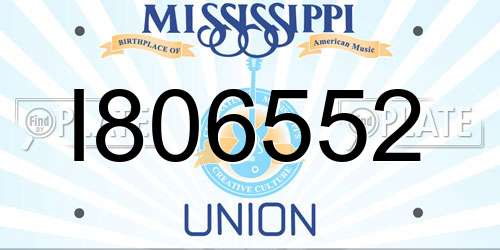 I806552 Mississippi License Plate