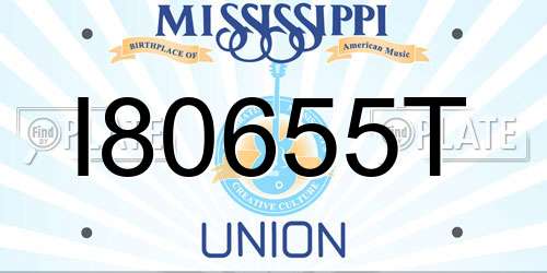I80655T Mississippi License Plate